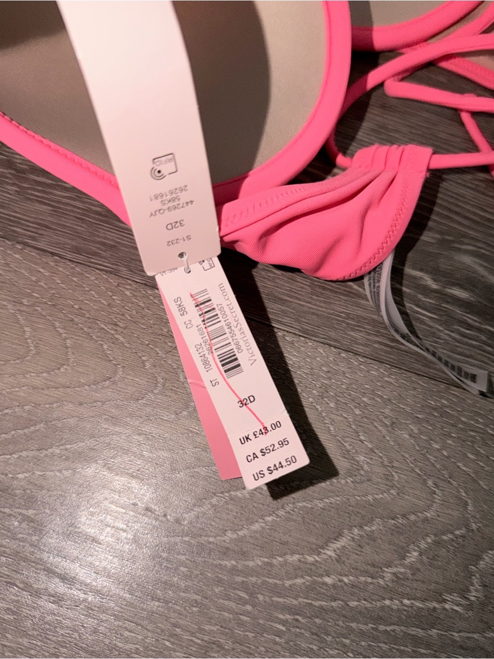Victorias Secret Swim Suit Bikini Top Size 32D - Picture 3 of 3